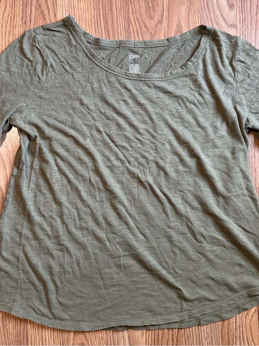 Cato Olive Scoop Neck Long Sleeve Men's Shirt
